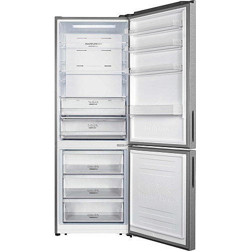 Холодильник с нижн. мороз. камерой Gorenje, Высота - 200см, Глубина-70 см, 347(109)л, А++, NF, Дисплей, 10 кг/24 г, Инвертор, нерж.