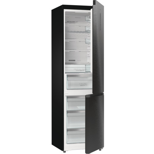 Холодильник з нижн. мороз. камерою Gorenje, 203х66х60см, 2 двері, 257(121)л, А+, Total NF, Зона св-ті, Інвертор, Зовн. Дисп, Wi-Fi, Чорний