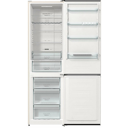 Холодильник с нижн. мороз. камерой Gorenje NRK6202AC4, 200х60х60см, 2 двери, 235(96)л, А+, NoFrost+, AdaptTech, Зона св-ти, LED Диспл внешний, бежевый