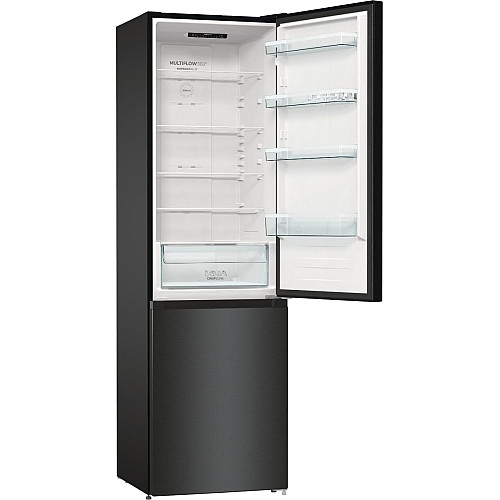 Холодильник с нижн. мороз. камерой Gorenje, 200х60х60см, 2 двери, 235(96)л, А++, NoFrost+, LED дисплей, Зона св-ти, черный