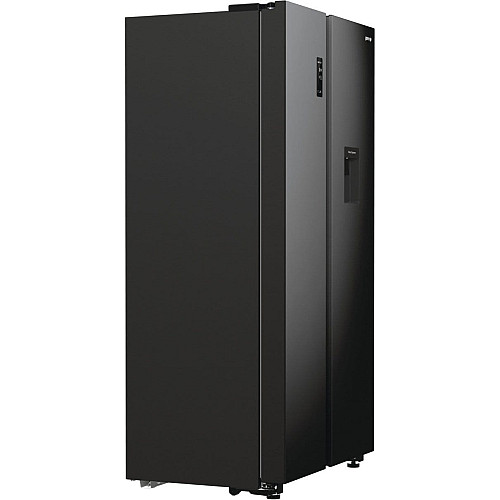 Холодильник SBS Gorenje, 179х67х92см, 2 двери, 353(191)л, А++, NF+, Инв., Зона св-ти, диспенсер, генератор льда, Снаруж. Диспл, черный