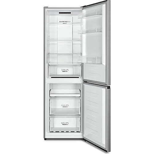 Холодильник Gorenje с нижн. мороз. камерой, 185х60х60см, 2 дв., Х-207л, М-97л, A+, NoFrost Plus, Fresh zone, Диспл, серый