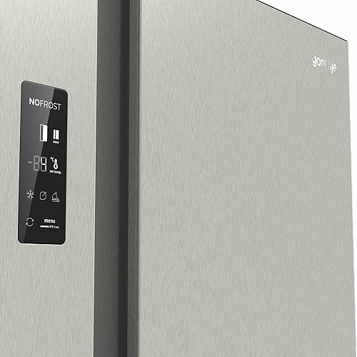 Холодильник SBS Gorenje, 179х67х92см, 2 двери, 356(191)л, А++, NF+, Инв. , зона св-ти, Совн. Диспл, матовый серый