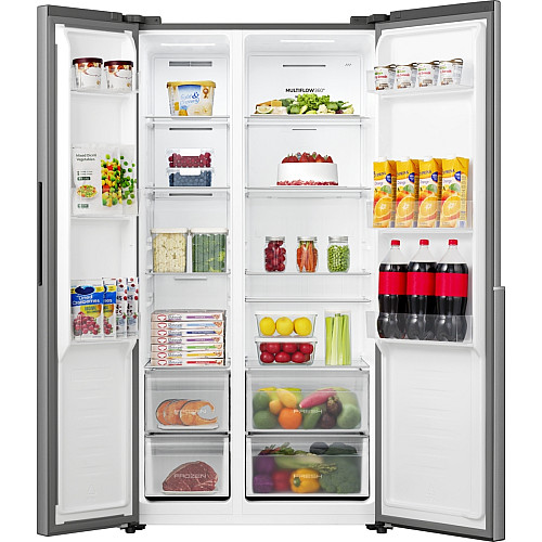 Холодильник SBS Gorenje, 179х62х91см, 2 двері, 347(197)л, А+, NF+, Інв., Зона св-ті, Зовн. Диспл, нерж