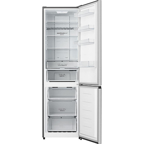 Холодильник с нижн. мороз. камерой Gorenje, 200х60х60см, 2 двери, 238(98)л, А+, NF+, Зона св-ти, Снаруж. Дисп, серый