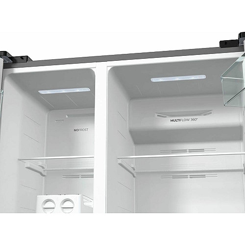 Холодильник SBS Gorenje, 179х67х92см, 2 двери, 356(191)л, А++, NF+, Инв. , зона св-ти, Совн. Диспл, матовый серый