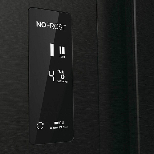 Холодильник SBS Gorenje, 179х67х92см, 2 двери, 356(191)л, А++, NF+, Инв., Зона св-ти, Снаруж. Диспл, черный