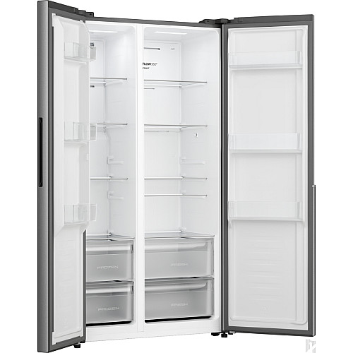 Холодильник SBS Gorenje, 179х62х91см, 2 двері, 347(197)л, А+, NF+, Інв., Зона св-ті, Зовн. Диспл, нерж