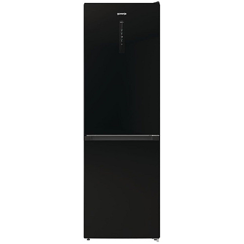 Холодильник з нижн. мороз. камерою Gorenje, 185х60х60см, 2 двері, 204(96)л, А++, NoFrost+ , LED дисплей, Зона св-ті, чорний