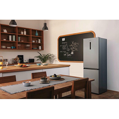 Холодильник с нижн. мороз. камерой Gorenje, 185х60х60см, 2 двери, 210(110)л, А++, NoFrost Plus, Зона св-ти, Снаруж. Диспл серый