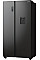 Холодильник SBS Gorenje, 179х67х92см, 2 двери, 353(191)л, А++, NF+, Инв., Зона св-ти, диспенсер, генератор льда, Снаруж. Диспл, черный