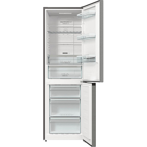 Холодильник с нижн. мороз. камерой Gorenje, 185х60х60см, 2 двери, 203(99)л, А++, Total NF, Зона св-ти, Снаруж. Диспл, нерж
