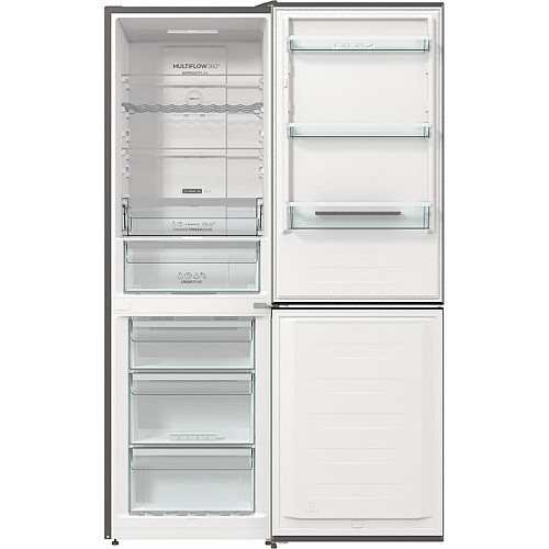 Холодильник с нижн. мороз. камерой Gorenje, 185х60х60см, 2 двери, 203(99)л, А++, Total NF, Зона св-ти, Снаруж. Диспл, нерж