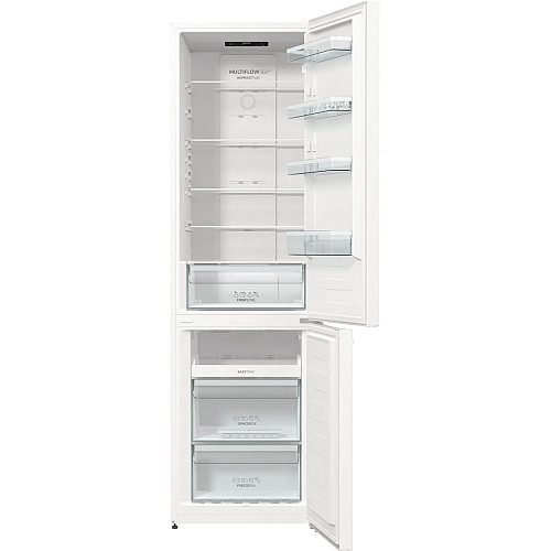 Холодильник с нижн. мороз. камерой Gorenje, 200х60х60см, 2 двери, 235(96)л, А+, NoFrost+, Зона св-ти, LED Диспл внутрь, белый