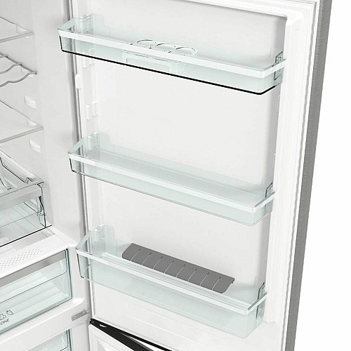 Холодильник с нижн. мороз. камерой Gorenje, 185х60х60см, 2 двери, 203(99)л, А++, Total NF, Зона св-ти, Снаруж. Диспл, нерж