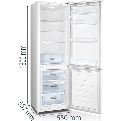 Холодильник Gorenje с нижн. мороз. камерой, 180х55х56см, 2 дв., Х-198л, М-66л, A++, ST, Белый