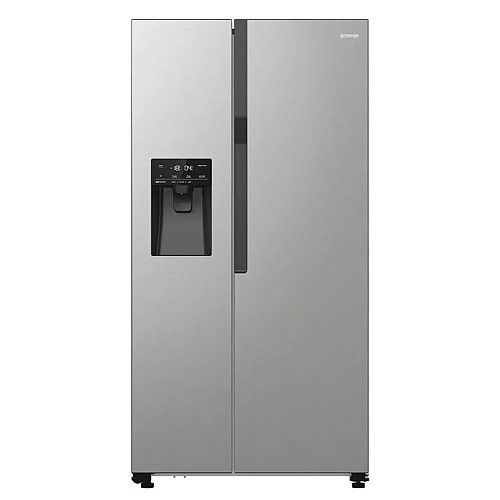 Холодильник SBS Gorenje, 179х70х92см, 2 двері, 376(190)л, А++, NF+, Інв., Зона св-ті, диспенсер, генератор льоду, Зовн. Диспл, нерж