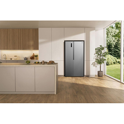 Холодильник SBS Gorenje, 179х62х91см, 2 двері, 347(197)л, А+, NF+, Інв., Зона св-ті, Зовн. Диспл, нерж