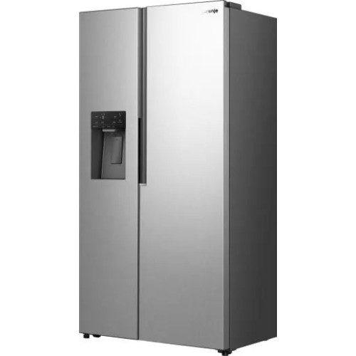 Холодильник SBS Gorenje, 179х62х91см, 2 двері, 347(181)л, А+, NF+, Інв., Зона св-ті, диспенсер, Внутр. Диспл, нерж