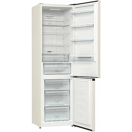 Холодильник с нижн. мороз. камерой Gorenje NRK6202AC4, 200х60х60см, 2 двери, 235(96)л, А+, NoFrost+, AdaptTech, Зона св-ти, LED Диспл внешний, бежевый
