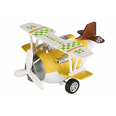 Літак металевий інерційний Same Toy Aircraft світло, музика, жовтий