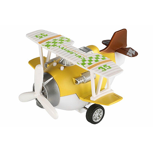 Літак металевий інерційний Same Toy Aircraft світло, музика, жовтий