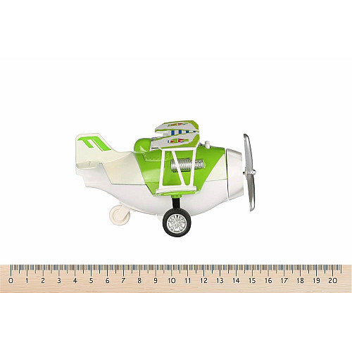 Літак металевий інерційний Same Toy Aircraft світло, музика, зелений
