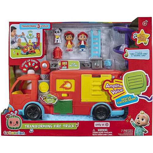 Игровой набор CoComelon Feature Vehicle Пожарная машина-трансформер с аксессуарами