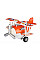 Літак металевий інерційний Same Toy Aircraft світло, музика, помаранчевий