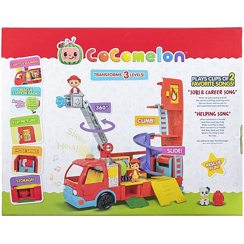 Игровой набор CoComelon Feature Vehicle Пожарная машина-трансформер с аксессуарами