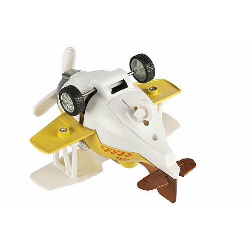Літак металевий інерційний Same Toy Aircraft світло, музика, жовтий