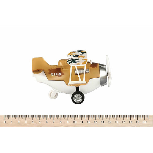 Літак металевий інерційний Same Toy Aircraft світло, музика, коричневий