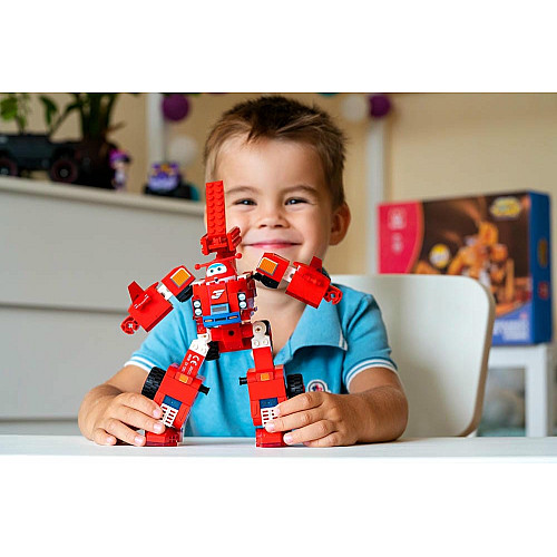 Конструктор-трансформер Super Wings Small Blocks 2в1 Buildable Transforming Vehicle Джетт (Jett)