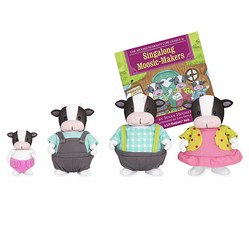 Набор фигурок Li'l Woodzeez Семья Коров 4ед, книга EN