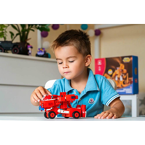 Конструктор-трансформер Super Wings Small Blocks 2в1 Buildable Transforming Vehicle Джетт (Jett)