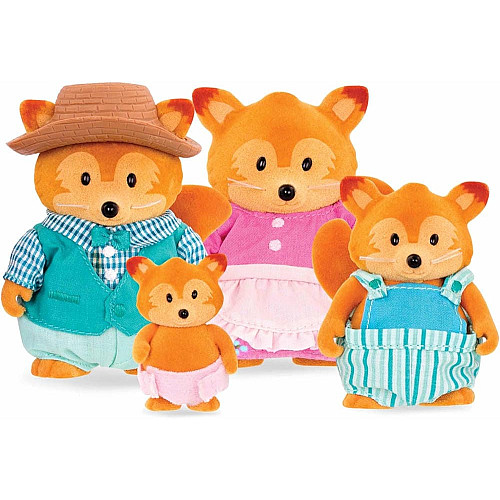 Набор фигурок Li`l Woodzeez Семья Лисичок 4ед, книга EN