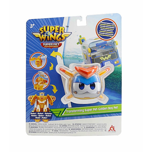 Игровая фигурка-трансформер Super Wings Золотой Мальчик любимец (Golden Boy pet)