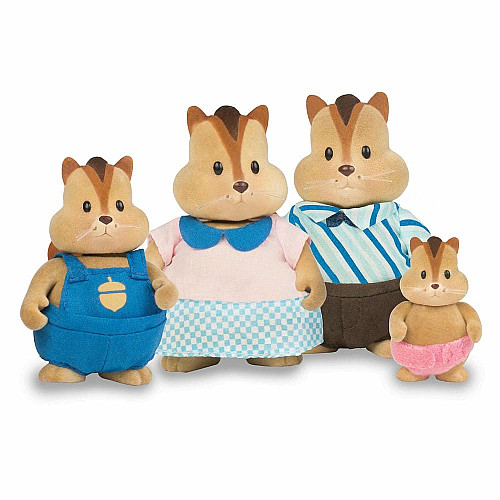 Набор фигурок Li`l Woodzeez Семья Бурундуков 4ед, книга EN