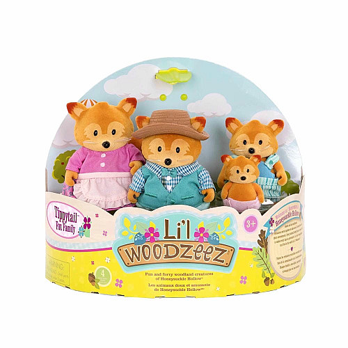Набор фигурок Li`l Woodzeez Семья Лисичок 4ед, книга EN