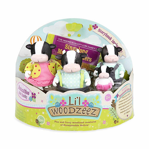 Набор фигурок Li'l Woodzeez Семья Коров 4ед, книга EN