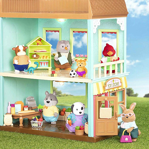 Набор фигурок Li`l Woodzeez Семья Лисичок 4ед, книга EN