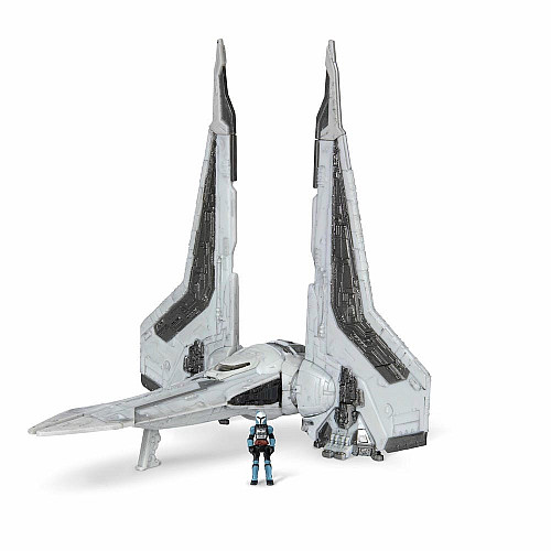 Игровая коллекционная фигурка Star Wars Medium Vehicle Транспорт и фигурка Kom'rk-Class Mandalorian Starfighter 12.5см
