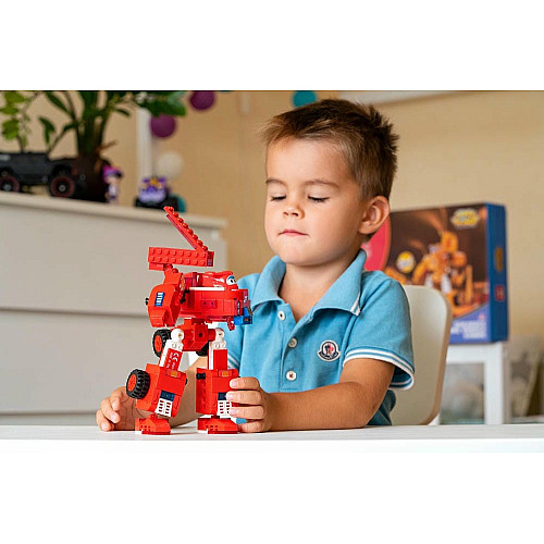 Конструктор-трансформер Super Wings Small Blocks 2в1 Buildable Transforming Vehicle Джетт (Jett)