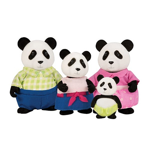 Набор фигурок Li`l Woodzeez Семья Панд 4од, книга EN