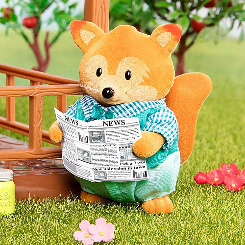 Набор фигурок Li`l Woodzeez Семья Лисичок 4ед, книга EN