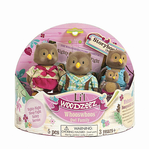 Набор фигурок Li'l Woodzeez Семья Сов 4ед, книга EN