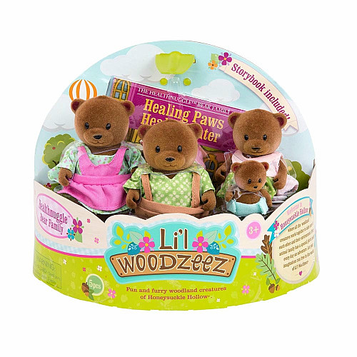 Набор фигурок Li`l Woodzeez Семья Медведей 4ед, книга EN