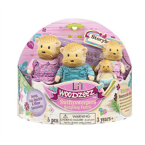 Набор фигурок Li`l Woodzeez Семья Ёжиков 4ед, книга EN