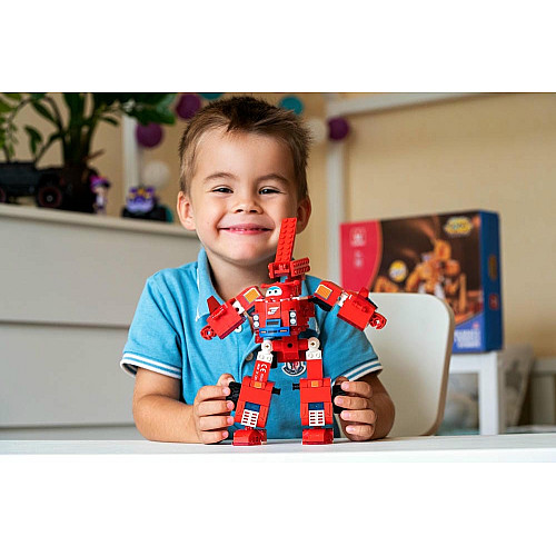 Конструктор-трансформер Super Wings Small Blocks 2в1 Buildable Transforming Vehicle Джетт (Jett)