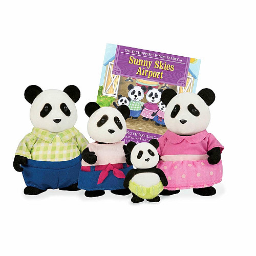 Набор фигурок Li`l Woodzeez Семья Панд 4од, книга EN